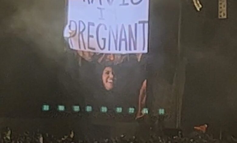 Kourtney Kardashian anunció su embarazo en un concierto de Blink-182